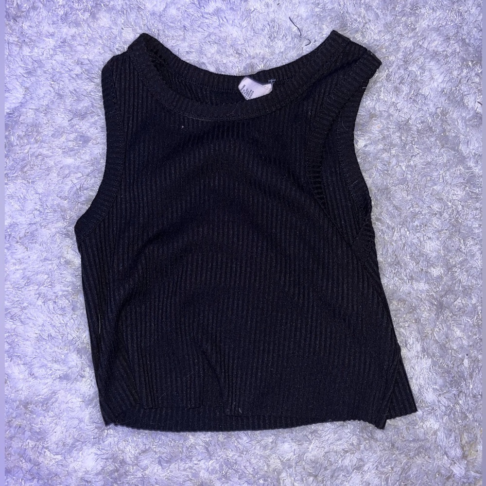 Black Cropped Tank Top
